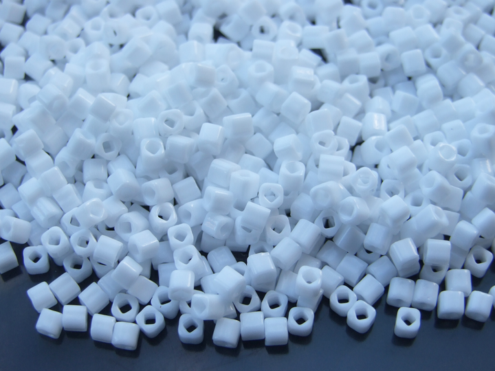 10g TOHO 3mm Cube Japanese Seed Beads 41 Opaque White Beadacious