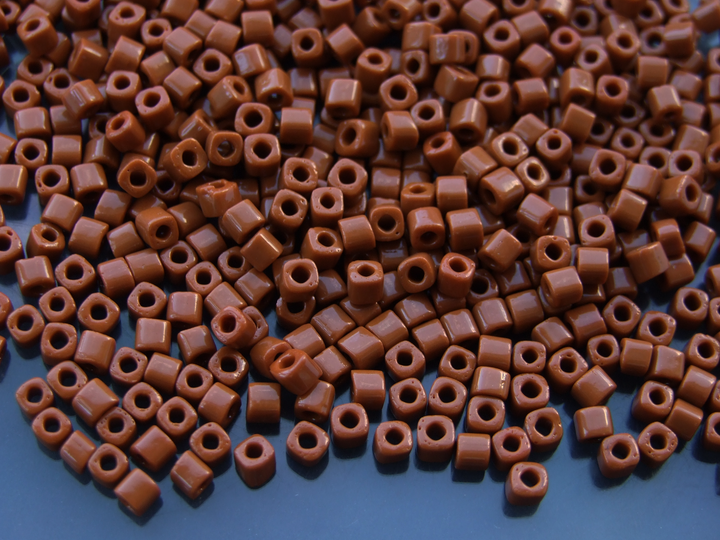 10g TOHO 3mm Cube Japanese Seed Beads 46L Opaque Terra Cotta Beadacious