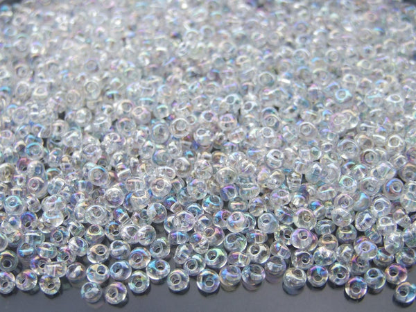 10g TOHO 3mm Magatama Japanese Seed Beads 161 Transparent Rainbow Crystal Beadacious