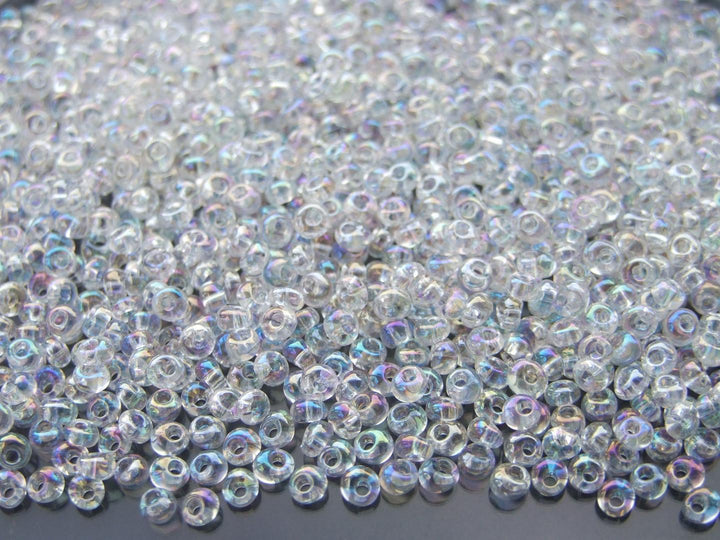 10g TOHO 3mm Magatama Japanese Seed Beads 161 Transparent Rainbow Crystal Beadacious