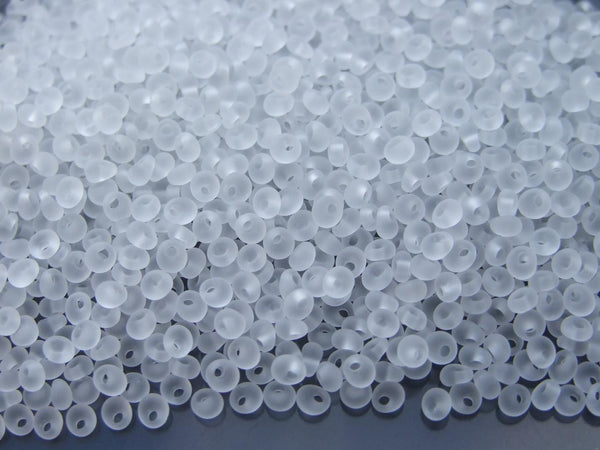 10g TOHO 3mm Magatama Japanese Seed Beads 1F Transparent Frosted Crystal Beadacious