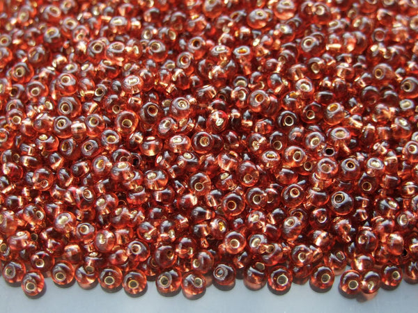 10g TOHO 3mm Magatama Japanese Seed Beads 2208 Silver Lined Burnt Orange Beadacious