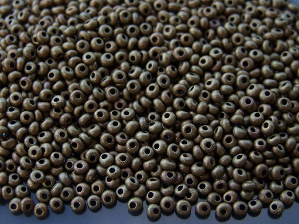 10g TOHO 3mm Magatama Japanese Seed Beads 225 Bronze Antique Gold Beadacious