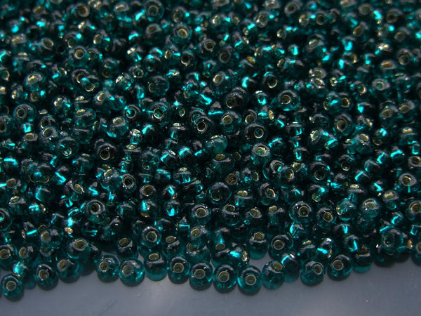 10g TOHO 3mm Magatama Japanese Seed Beads 27BD Silver Lined Teal Beadacious