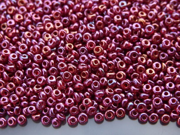 10g TOHO 3mm Magatama Japanese Seed Beads 332 Gold Lustered Raspberry Beadacious