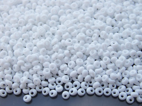 10g TOHO 3mm Magatama Japanese Seed Beads 41 Opaque White Beadacious