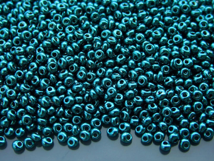 10g TOHO 3mm Magatama Japanese Seed Beads 519 Higher Metallic Teal Hematite Beadacious