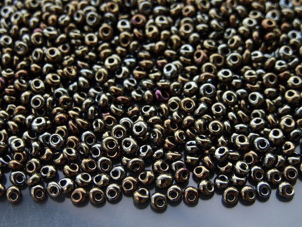 10g TOHO 3mm Magatama Japanese Seed Beads 83 Metallic Iris Brown Beadacious