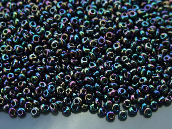 10g TOHO 3mm Magatama Japanese Seed Beads 86 Metallic Iris Rainbow Beadacious