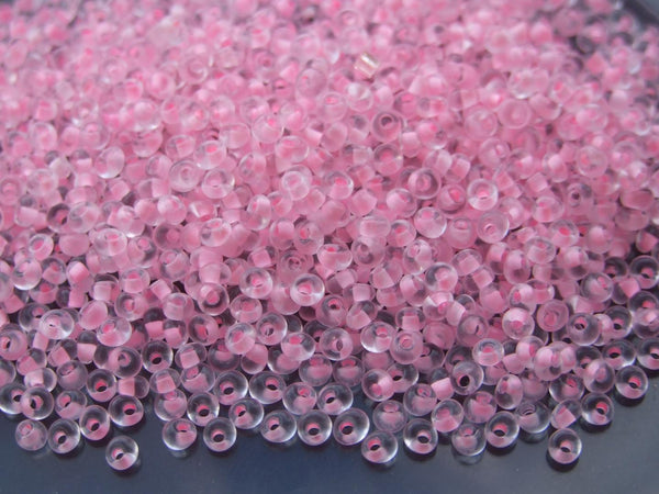 10g TOHO 3mm Magatama Japanese Seed Beads 969 Inside Color Crystal/Neon Carnation Lined Beadacious