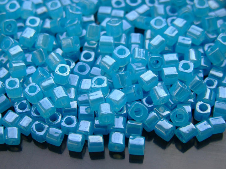 10g TOHO 4mm Cube Japanese Seed Beads 143 Ceylon Aquamarine Beadacious