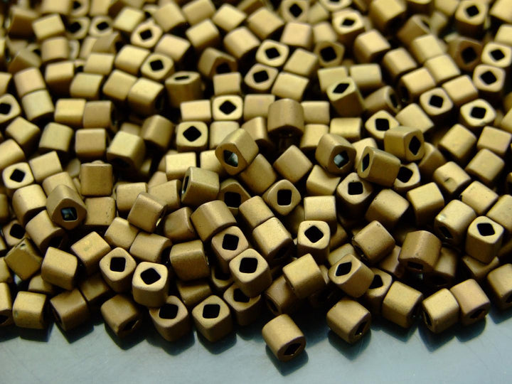 10g TOHO 4mm Cube Japanese Seed Beads 223F Matte Antique Bronze Beadacious