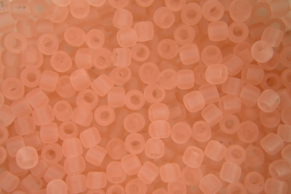 10g TOHO 6/0 Round Japanese Seed Beads 4mm 11F Transparent Frosted Rosaline Beadacious