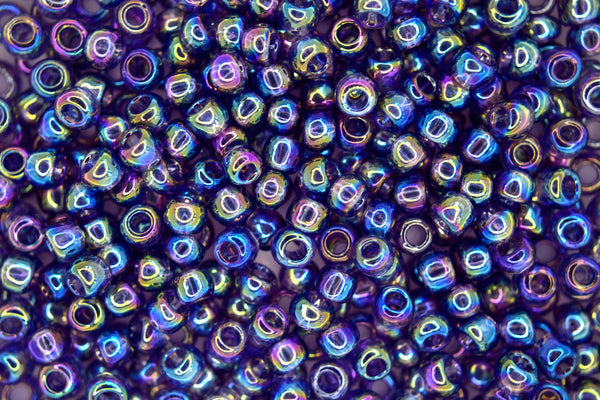 10g TOHO 6/0 Round Japanese Seed Beads 4mm 166D Transparent Sugar Plum Rainbow Beadacious
