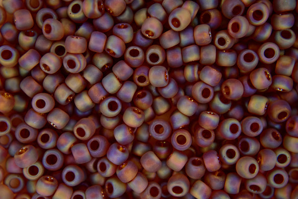 10g TOHO 6/0 Round Japanese Seed Beads 4mm 177F Transparent Frosted Smoky Topaz Rainbow Beadacious