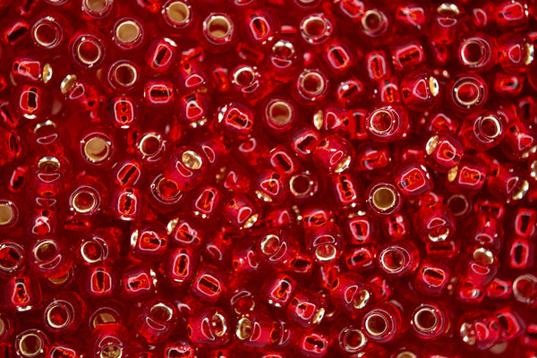 10g TOHO 6/0 Round Japanese Seed Beads 4mm 25D Silver Lined Garnet Beadacious