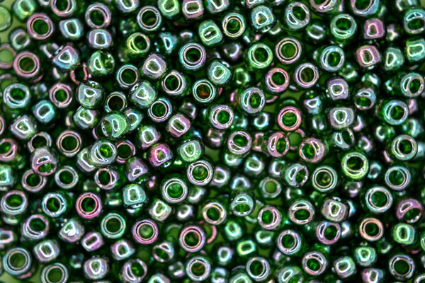 10g TOHO 6/0 Round Japanese Seed Beads 4mm 322 Gold Luster Emerald Beadacious