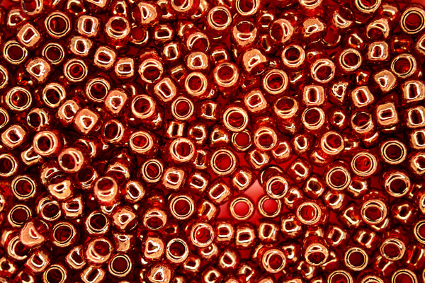 10g TOHO 6/0 Round Japanese Seed Beads 4mm 329 Gold Lustered African Sunset Beadacious