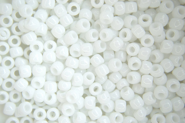 10g TOHO 6/0 Round Japanese Seed Beads 4mm 41 Opaque White Beadacious