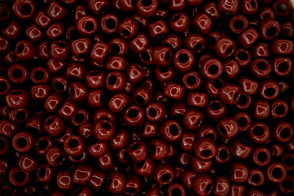 10g TOHO 6/0 Round Japanese Seed Beads 4mm 46 Opaque Oxblood Beadacious
