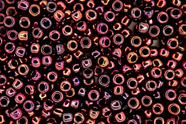 10g TOHO 6/0 Round Japanese Seed Beads 4mm 502 Higher Metallic Amethyst Beadacious