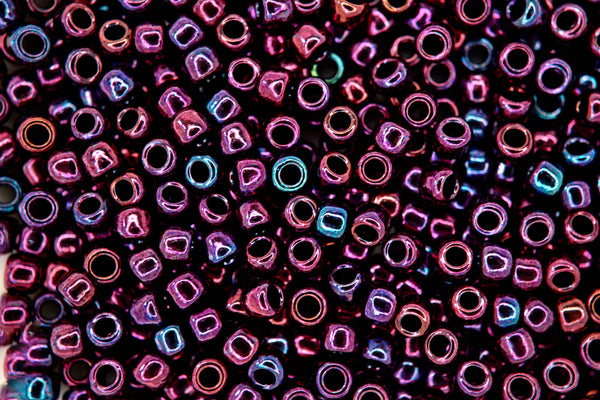 10g TOHO 6/0 Round Japanese Seed Beads 4mm 503 Higher Metallic Dark Amethyst Beadacious