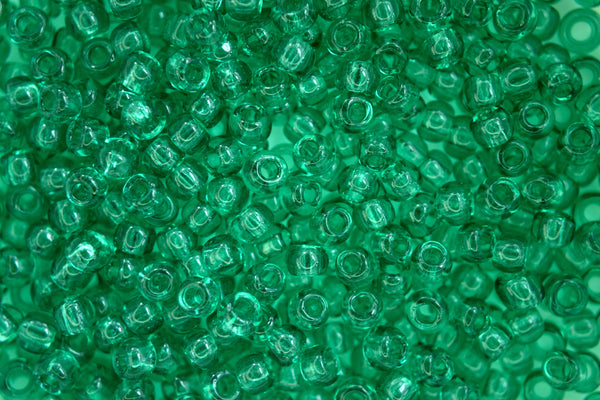 10g TOHO 6/0 Round Japanese Seed Beads 4mm 72 Transparent Beach Glass Green Beadacious