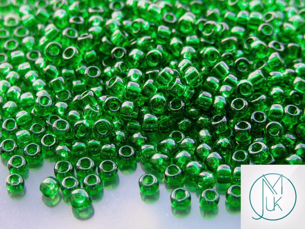 10g TOHO 6/0 Round Japanese Seed Beads 4mm 7B Transparent Grass Green Beadacious