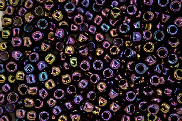 10g TOHO 6/0 Round Japanese Seed Beads 4mm 85 Metallic Iris Purple Beadacious