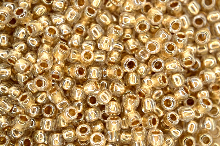 10g TOHO 6/0 Round Japanese Seed Beads 4mm 989 Golden Lined Crystal Beadacious