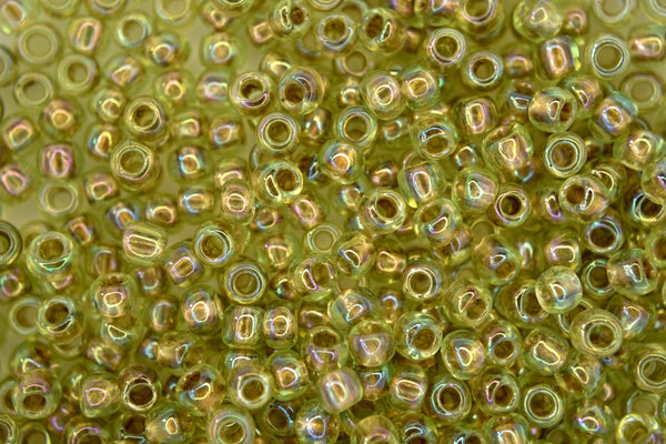 10g TOHO 6/0 Round Japanese Seed Beads 4mm 998 Gold Lined Light Jonquil Rainbow Beadacious