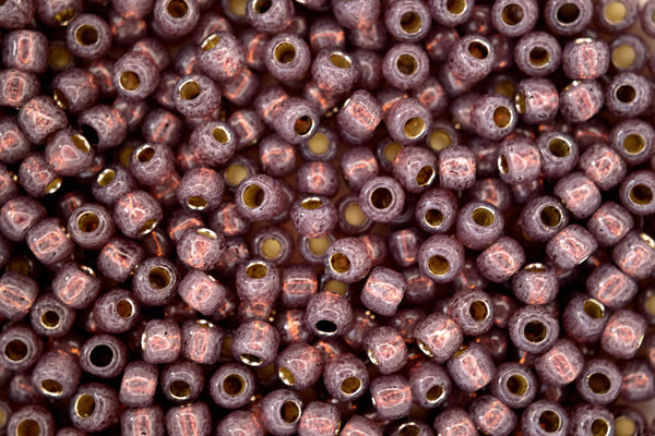 10g TOHO 6/0 Round Japanese Seed Beads 4mm PF2114 PermaFinish Translucent Silver Lined Nutmeg Beadacious