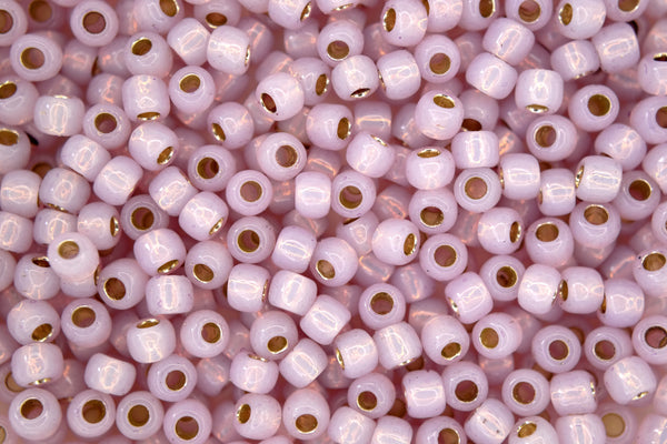 10g TOHO 6/0 Round Japanese Seed Beads 4mm PF2121 PermaFinish Silver Lined Milky Light Amethyst Beadacious
