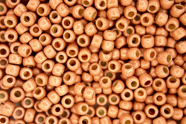 10g TOHO 6/0 Round Japanese Seed Beads 4mm PF551F PermaFinish Galvanized Matte Rose Gold Beadacious