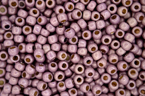 10g TOHO 6/0 Round Japanese Seed Beads 4mm PF554F PermaFinish Galvanized Matte Lavender Beadacious