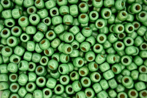 10g TOHO 6/0 Round Japanese Seed Beads 4mm PF560F PermaFinish Galvanized Matte Seafoam Beadacious