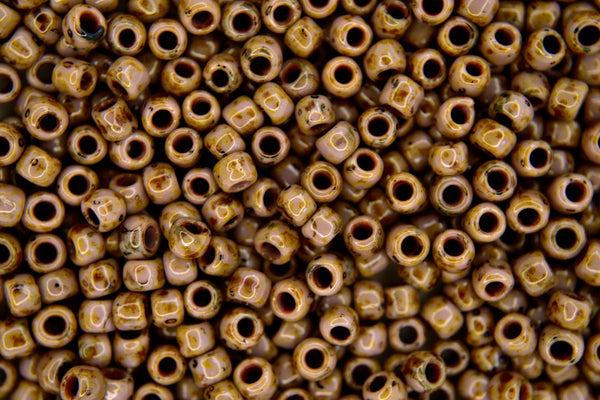 10g TOHO 6/0 Round Japanese Seed Beads 4mm Y311 HYBRID Opaque Lavender Picasso Beadacious