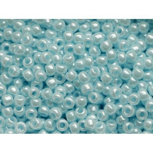 10g TOHO 8/0 Round Japanese Beads 3mm 124 Opaque Pale Blue Luster Beadacious