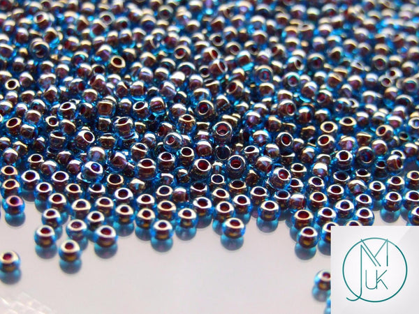 10g TOHO 8/0 Round Japanese Beads 3mm 294 Inside Color Blue Raspberry Beadacious