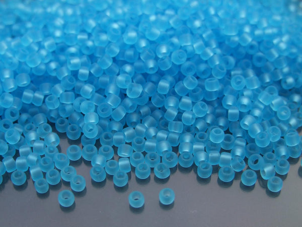 10g TOHO 8/0 Round Japanese Beads 3mm 3F Transparent Frosted Aquamarine Beadacious