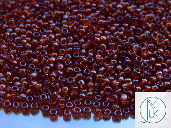 10g TOHO 8/0 Round Japanese Beads 3mm 423 Transparent Smoky Topaz Beadacious