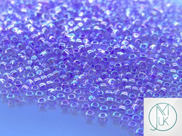 10g TOHO 8/0 Round Japanese Beads 3mm 477D Transparent Foxglove Rainbow Beadacious