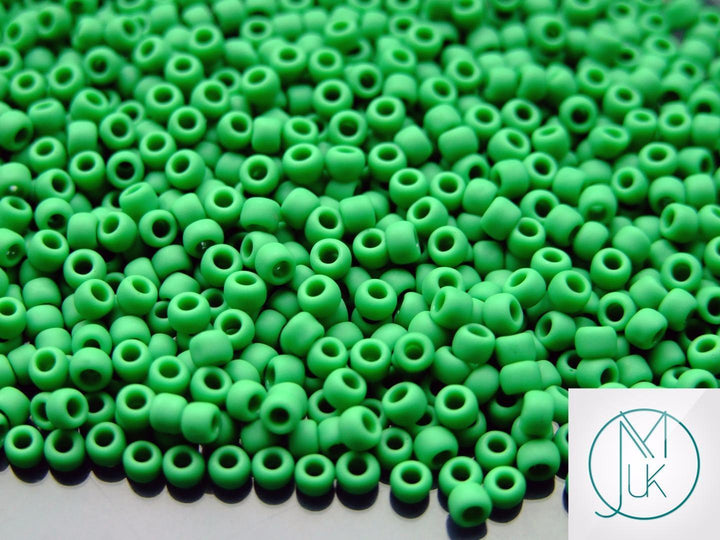 10g TOHO 8/0 Round Japanese Beads 3mm 47DF Opaque Frosted Shamrock Beadacious