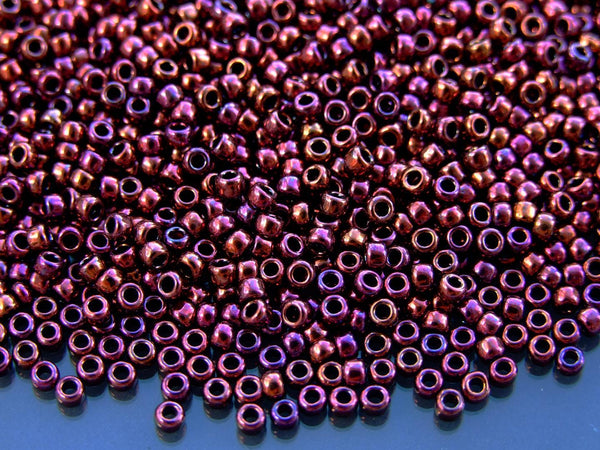 10g TOHO 8/0 Round Japanese Beads 3mm 502 Higher Metallic Amethyst Beadacious