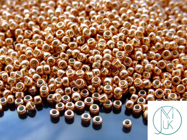 10g TOHO 8/0 Round Japanese Beads 3mm 551 Galvanized Rose Gold Beadacious