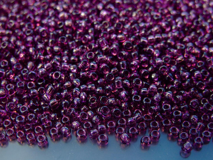 10g TOHO 8/0 Round Japanese Beads 3mm 6B Transparent Medium Amethyst Beadacious