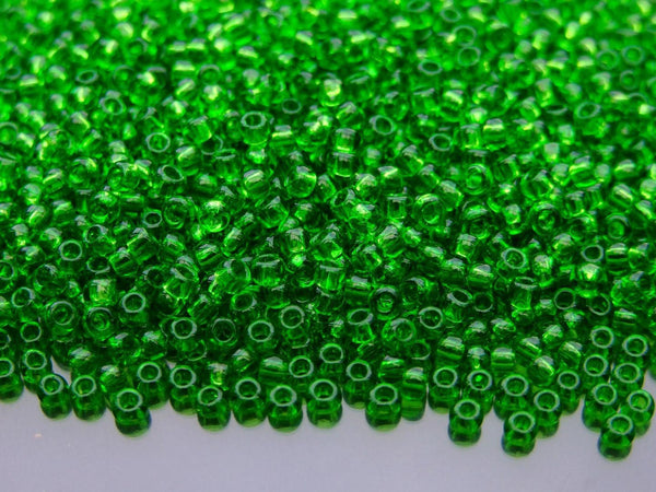 10g TOHO 8/0 Round Japanese Beads 3mm 7 Transparent Peridot Beadacious