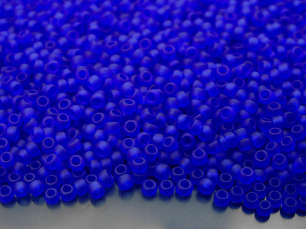 10g TOHO 8/0 Round Japanese Beads 3mm 8F Transparent Frosted Dark Sapphire Beadacious