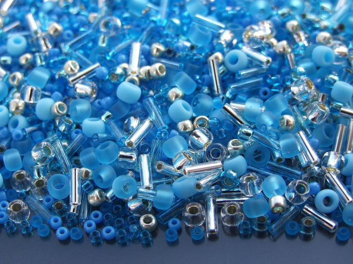 10g TOHO Mix Japanese Seed Beads Aozora (Blue Silver) Beadacious