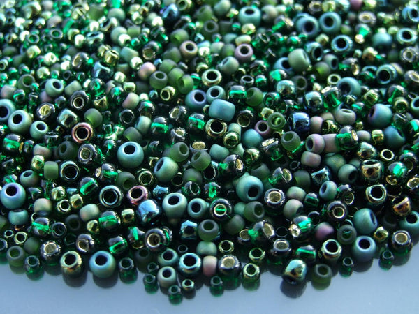 10g TOHO Mix Japanese Seed Beads Bonsai (Green Black) Beadacious